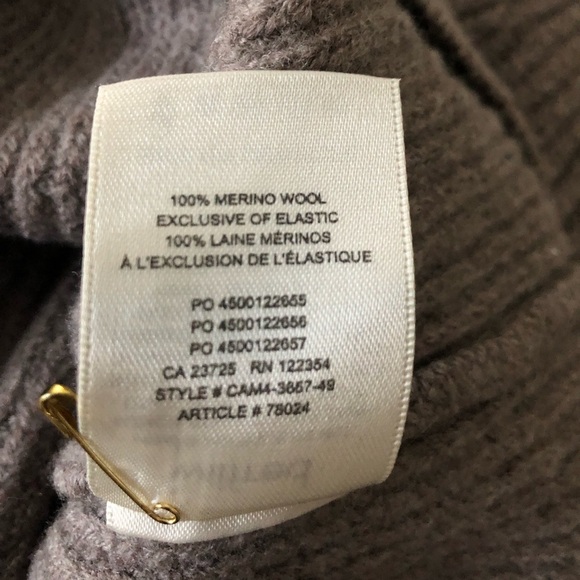 ARITZIA X WILFRED 100% Merino Wool Cropped Gray Taupe Turtleneck Sweater XS - Picture 6 of 6